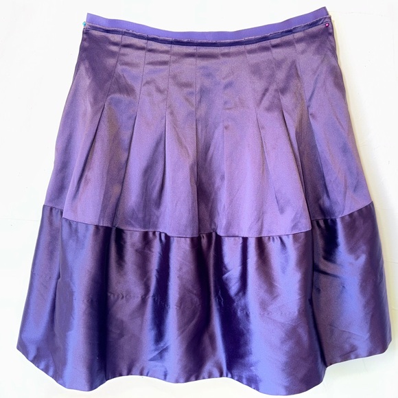 The Limited Dresses & Skirts - THE LIMITED DEEP PURPLE PLEATED & TIERED SATIN A LINE SKIRT SZ  XS